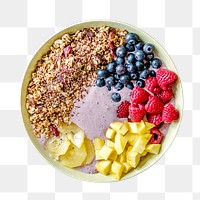 Png smoothie bowl sticker, food photography, transparent background