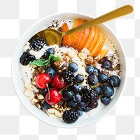 Png yogurt bowl sticker, food photography, transparent background