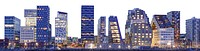 Cityscape skyline png border, architecture on transparent background