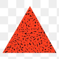 Png red Memphis sticker, simple triangle design, transparent background