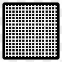 Png black Memphis sticker, simple square design, transparent background