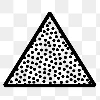 Png black Memphis sticker, simple triangle design, transparent background