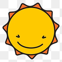 Funky sun png sticker, summer design, transparent background