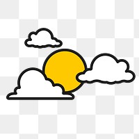 Weather png sticker, funky design, transparent background