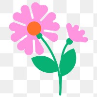 Flower png sticker, funky summer design, transparent background