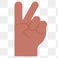 Peace sign hand png sticker, funky design, transparent background