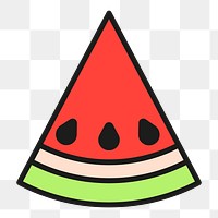 Watermelon png sticker, funky summer design, transparent background