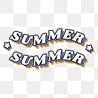 Cute summer png word sticker, transparent background