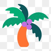 Palm tree png sticker, funky summer design, transparent background