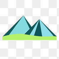 Abstract mountain png sticker, transparent background