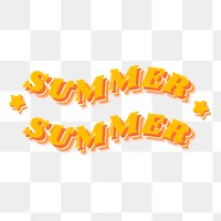 Cute summer png word sticker, transparent background