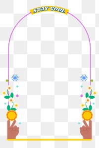 Flower frame png border design, transparent background