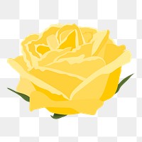 Colorful rose png sticker, yellow flower, aesthetic design