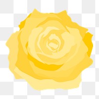 Colorful rose png sticker, yellow flower, aesthetic design