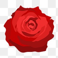 Red rose png sticker, Valentine's flower illustration on transparent background