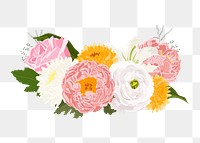 Aesthetic flower png centerpiece clipart, wedding decoration on transparent background