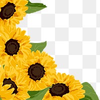 Sunflower png border, transparent background