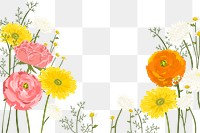 Flowers png border frame, transparent background