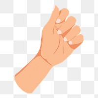 Feminine hand png sticker, realistic gesture illustration on transparent background