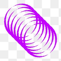 Overlapping circles png sticker, purple geometric shape in cyberpunk design