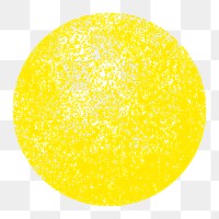 Circle png clipart, yellow abstract shape, funky style