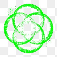 Cyberpunk circles png sticker, green overlapping shape