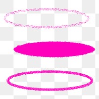 Overlapping ovals png clipart, funky pink neon design