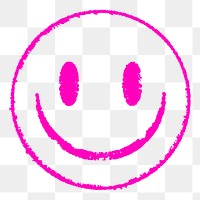 Cyberpunk smiling png face sticker, grunge, funky design on transparent background