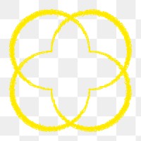 Flower shape png sticker, yellow 90s nostalgia design