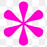 Funky asterisk png sticker, pink abstract shape on transparent background