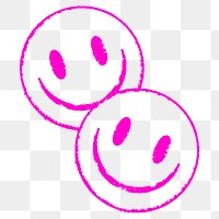 Cyberpunk smiling png face sticker, grunge, funky design on transparent background