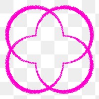 Flower shape png sticker, pink 90s nostalgia design on transparent background