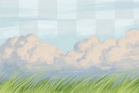 Cloud png background, minimal spring design, transparent background