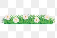 Aesthetic landscape png sticker, simple flower design, transparent background