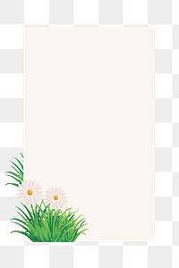 Floral png frame background, minimal Daisy flower design, transparent background