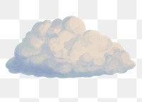 Cloud png clipart, semi real digital paint design, transparent background