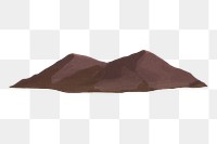 Nature png sticker, minimal mountain top design, transparent background