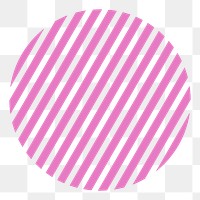 Striped circle png sticker, geometric shape with pattern on transparent background