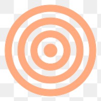 Target sign png sticker, circle shape in orange on transparent background