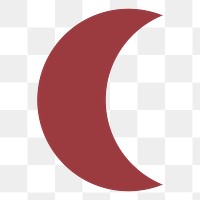 Crescent moon png sticker, brown shape on transparent background