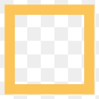 Square png frame sticker, yellow shape on transparent background