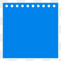 Note paper png collage element, blue square shape on transparent background