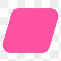 Pink parallelogram png shape sticker, geometric design on transparent background