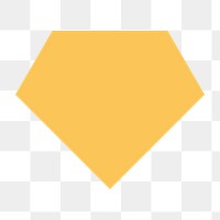 Diamond shape png sticker, yellow flat design on transparent background