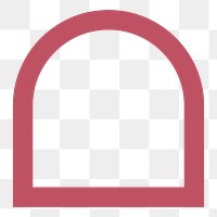 Arch frame png clipart, pink geometric collage element