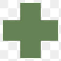 Green cross png clipart, first aid symbol on transparent background