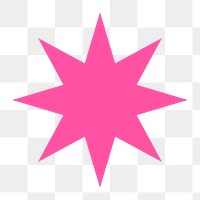 Pink starburst png sticker, abstract shape on transparent background