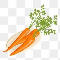 Carrots png sticker, realistic illustration, transparent background