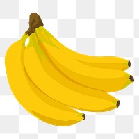 Bananas png sticker, realistic illustration, transparent background