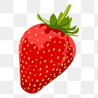 Strawberry png sticker, realistic illustration, transparent background